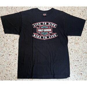 Harley Davidson‎ Vtg Men's Live To Ride Ride To Live Gulf Coast T-Shirt Size XL